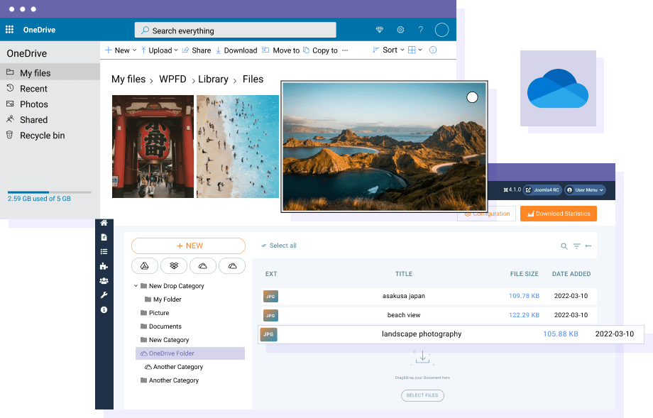 Synchronize-files-from-OneDrive-to-Joomla-Dropfiles