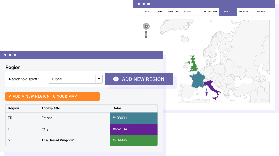 Vector Maps with Regions