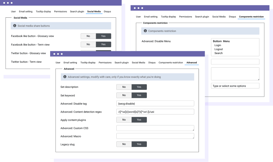 Feature Rich Glossary Extension