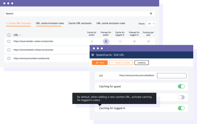 Dynamic Elements in the joomla Cache