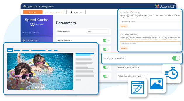 Lazy load a selection of media and content