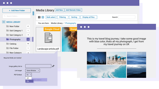 Embed PDF from Google Cloud bucket in the WordPress content