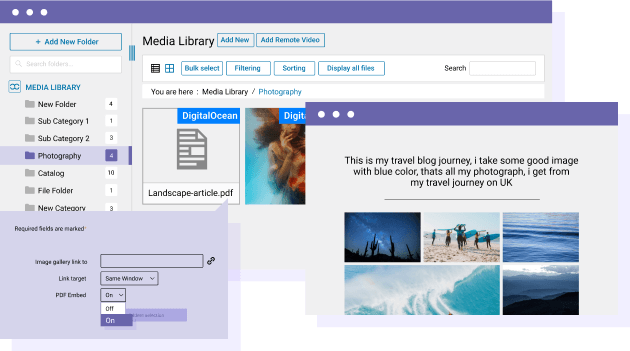 Embed PDF from DigitalOcean space in the WordPress content