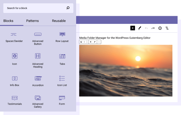 Media folder with 3rd party Gutenberg blocks