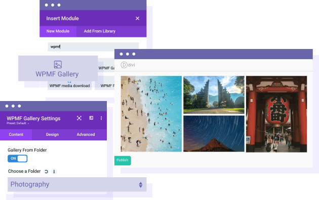 Create media gallery from folder in Divi