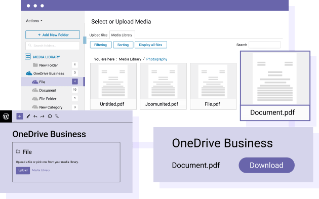 OneDrive Business PDF Embed In WordPress Content