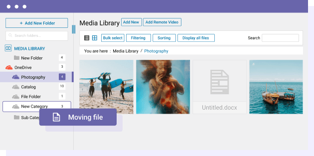 Move media from WordPress to OneDrive Personal
