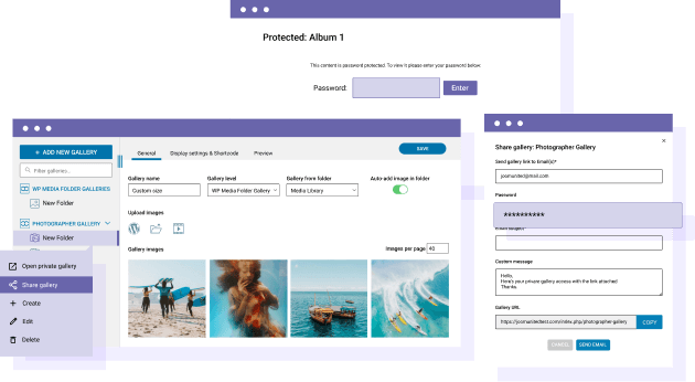 The same system to show and manage your public galleries