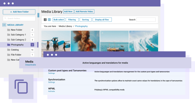 Polylang duplicate media for the translation