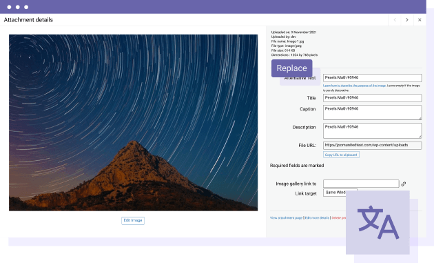 Replace a WPML translated media