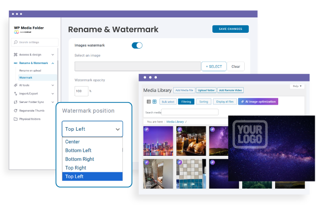 Setup the Watermark image position