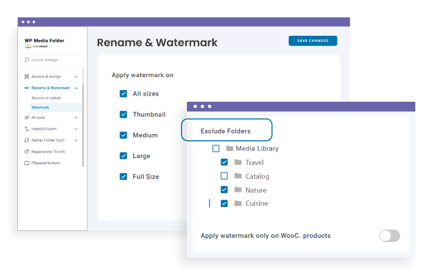 Watermark on a folder selection