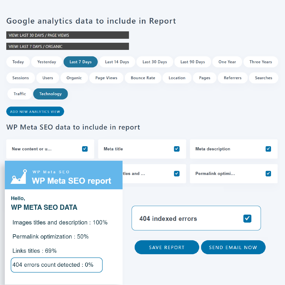 Send WordPress Email SEO report