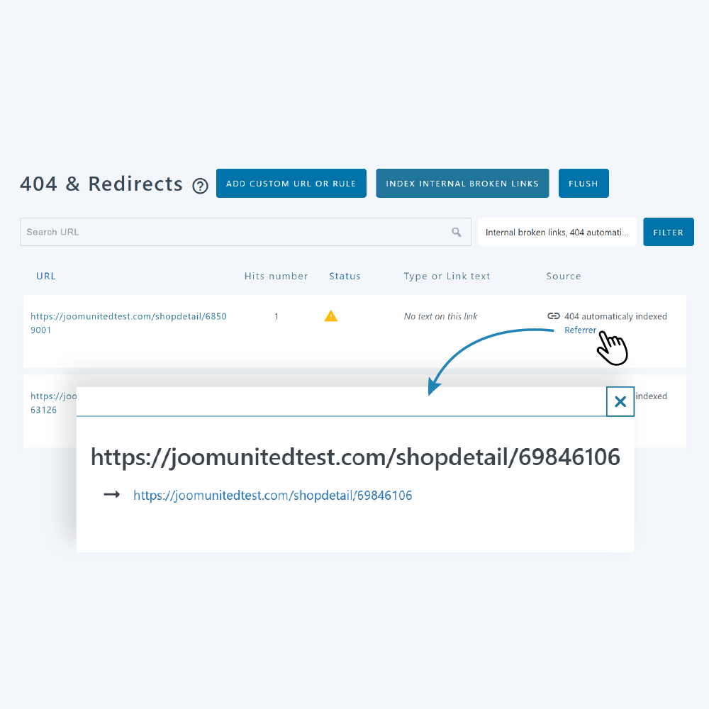 404 error from external source redirect