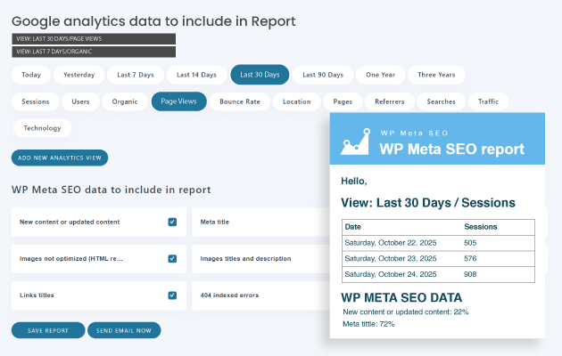 Google Analytics Data in Email Report