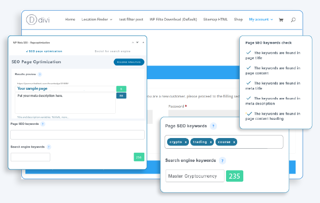 Add custom keyword check for the Divi content
