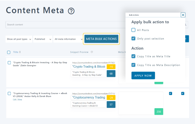 Bulk edit Elementor meta information
