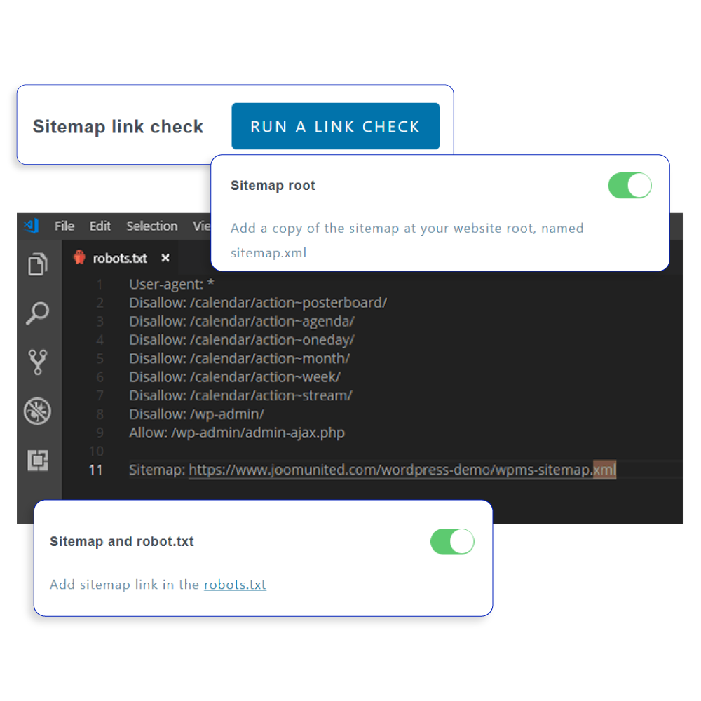 Additional sitemap features