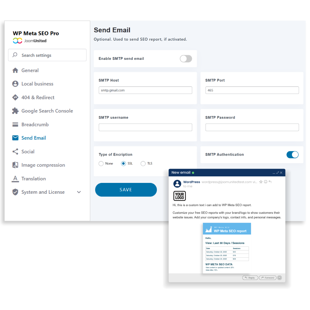 Setup SEO Email report