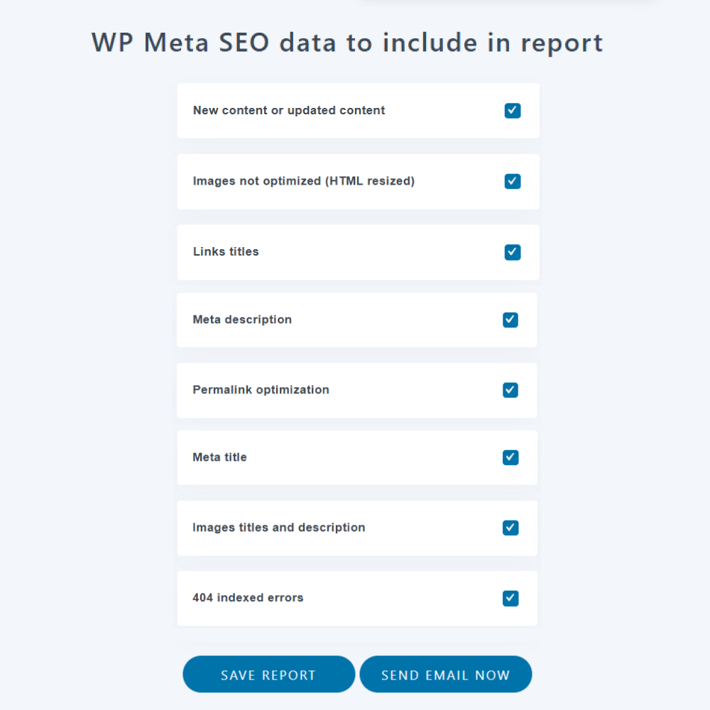 Get WordPress SEO performance report by Email