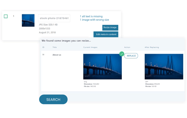 Image resizing SEO plugin
