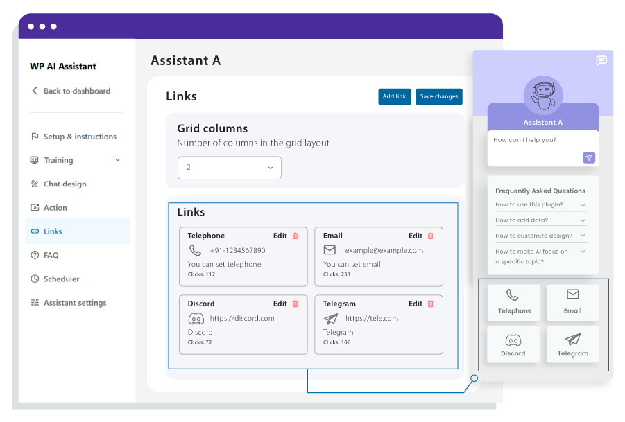 Make a design for your chatbot that fits your website