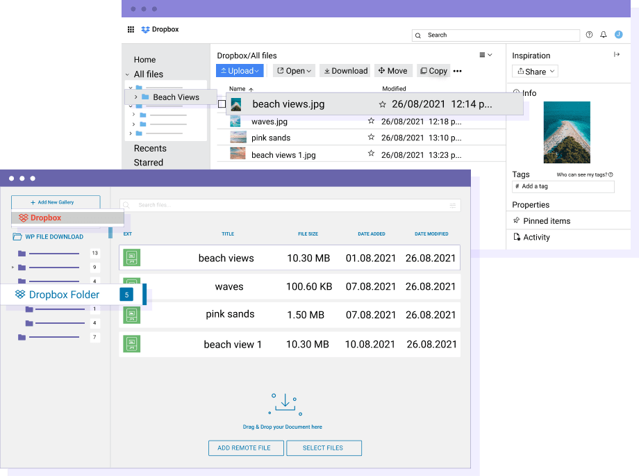 Use the local file browser to manage remote WordPress files