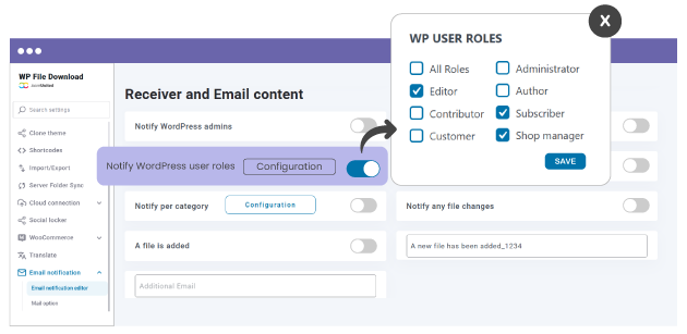 Get email notification on file edition