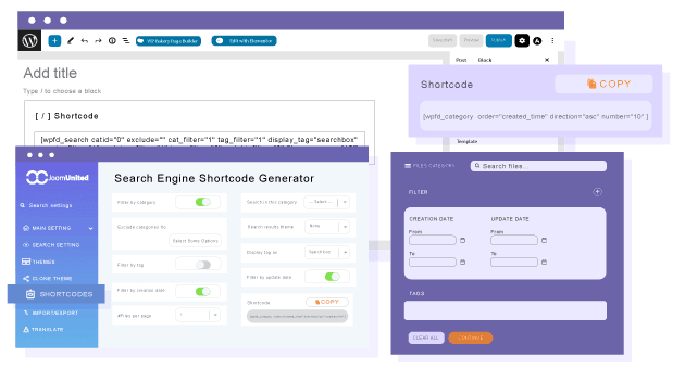 Add a file search engine in Gutenberg