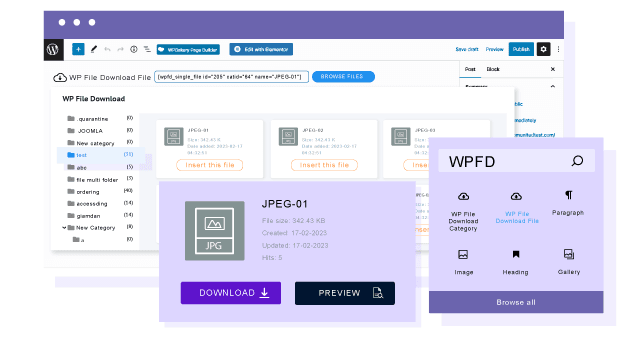 Load a single downloadable file in Gutenberg