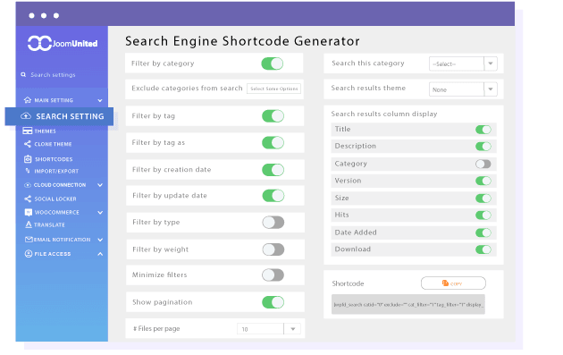 Load predefined file search results