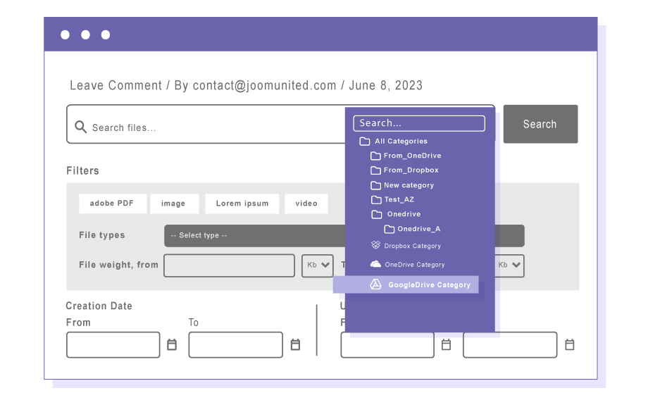 Use the file download search engine with Google Drive