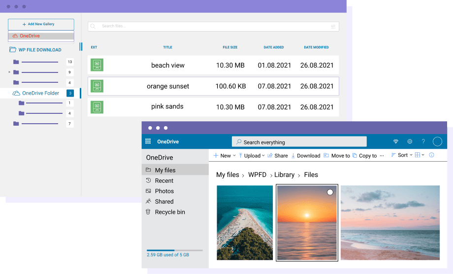 wordpress-to-onedrive-synchonize-files-folders