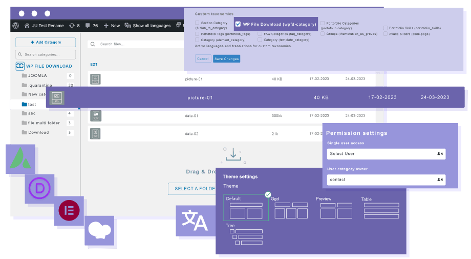 Using Polylang translation with WP File Download file manager