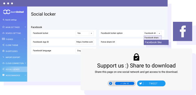Lock file download behind Facebook: Like or Share
