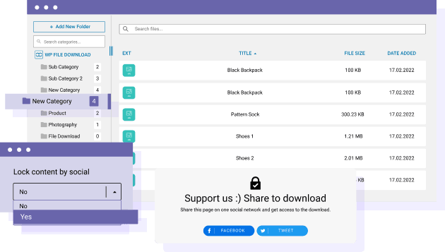 Lock file in one click