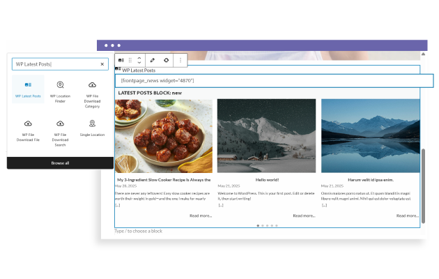 Latest custom post types loaded in page builders