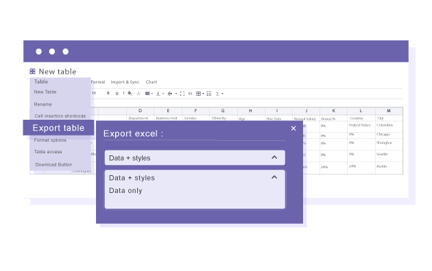 Export WordPress table to Google Sheets