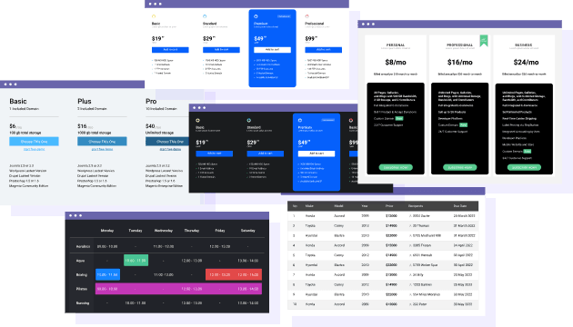 Themes and Colors for Tables