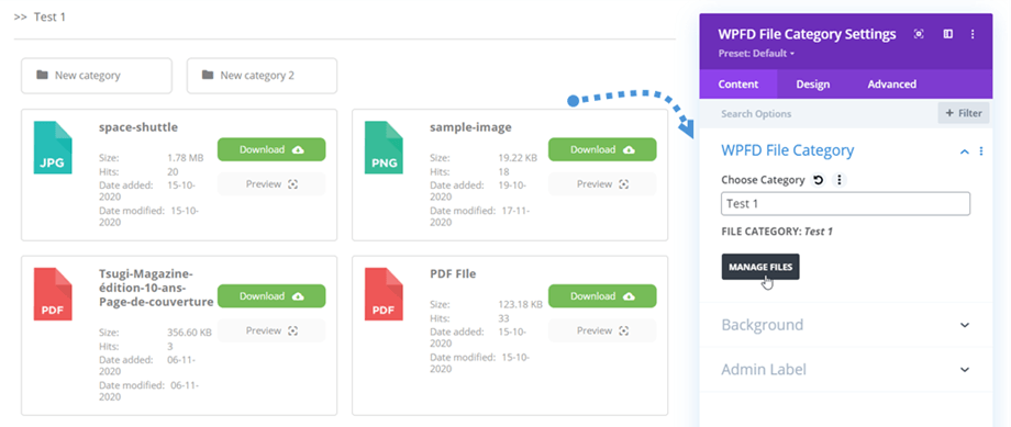 WPFD-file-category-settings