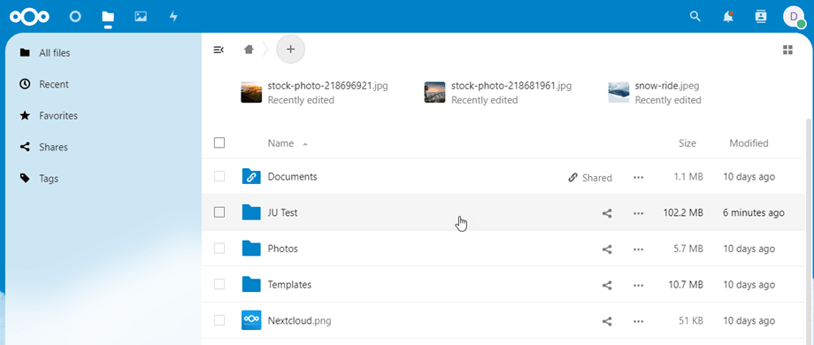 nextcloud-interface