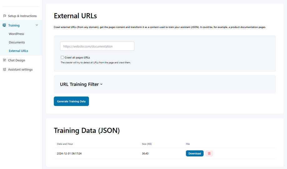 trainning-external-url