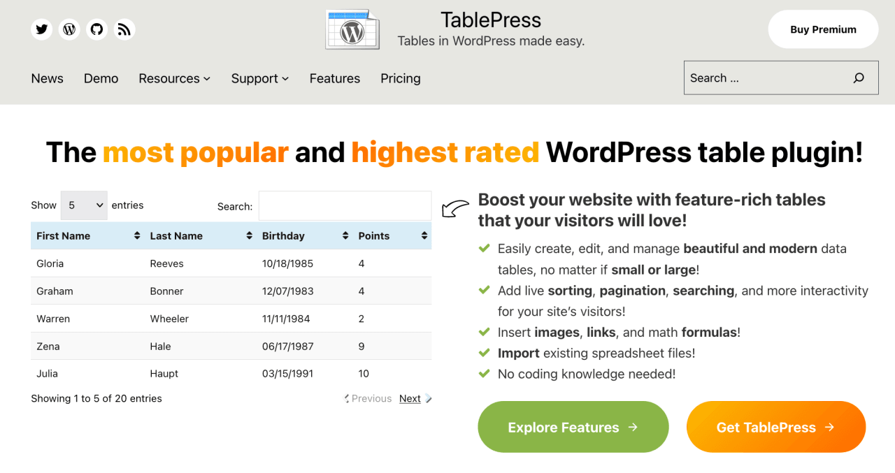 TablePress