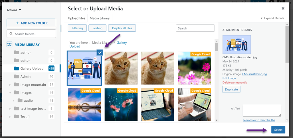 Select Image How to Replace Images and Media Files in WordPress