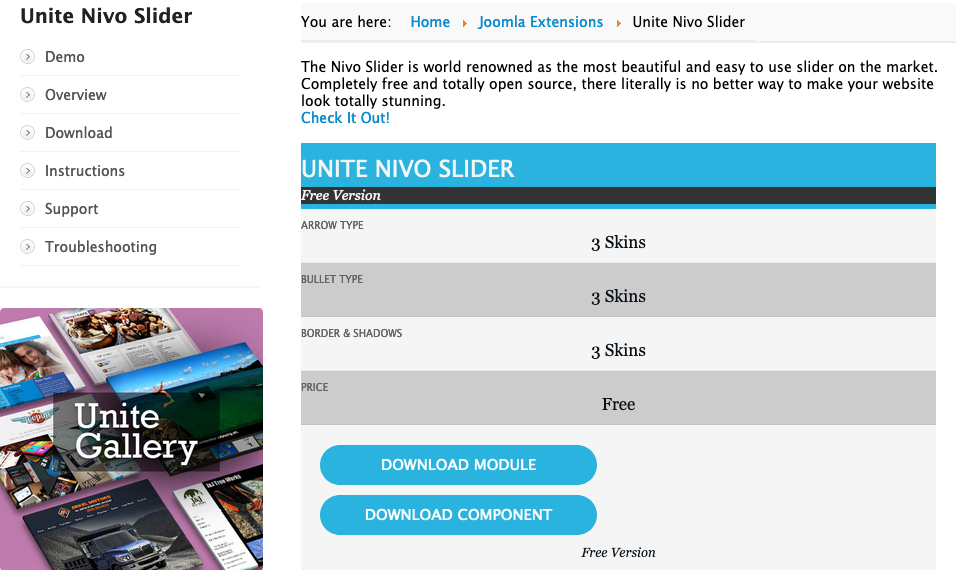 Unite Nivo Slider Joomla Extension