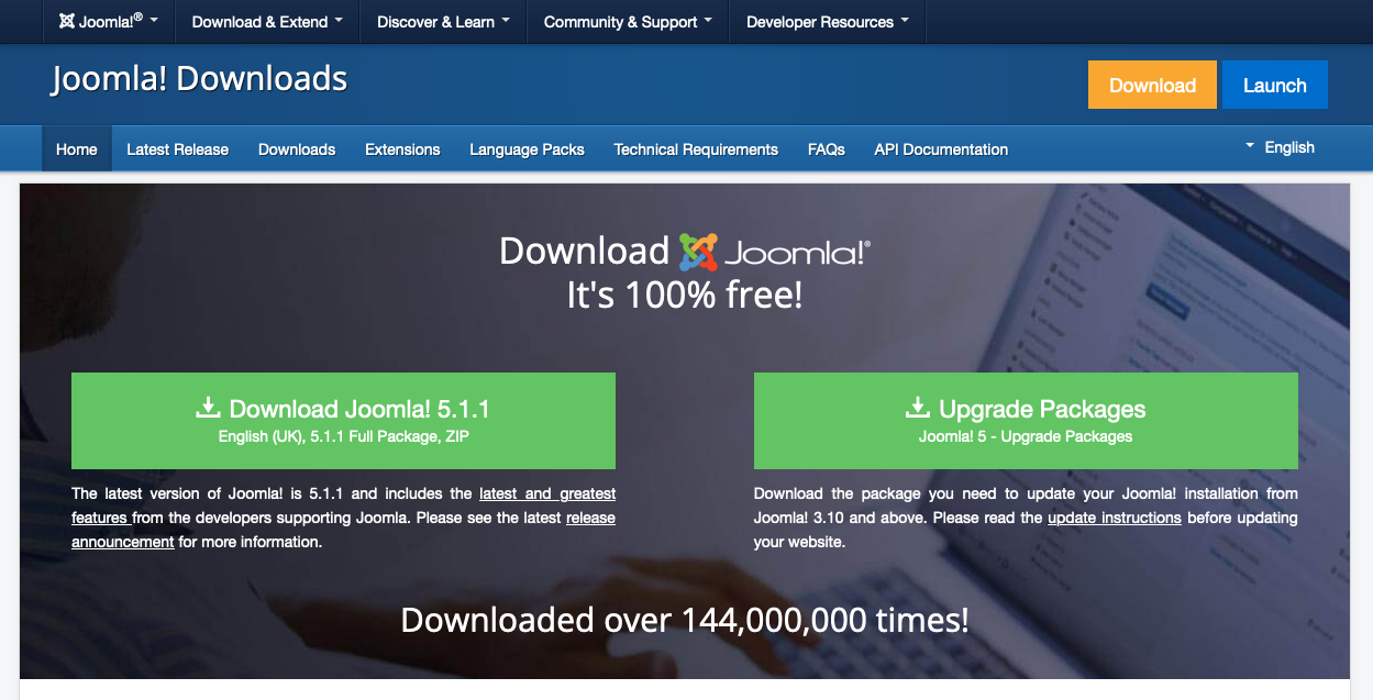 Joomla CMS Website