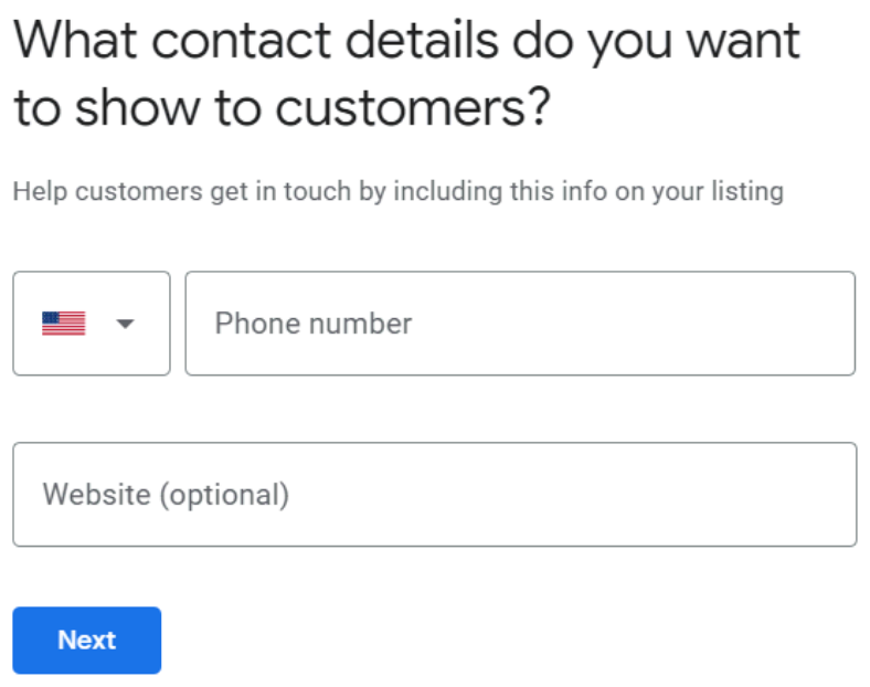 Add Contact Details to Google Business Profile