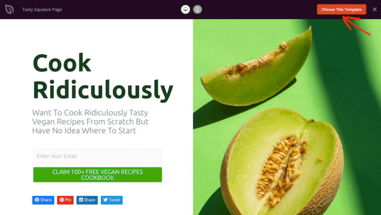 SeedProd Template Button