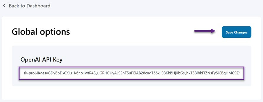 Paste API Key - How to Add an AI Chatbot to Your WordPress Site Using ChatGPT