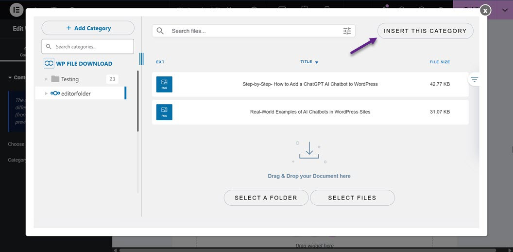 Insert Category - How to setup NextCloud as WordPress File Download